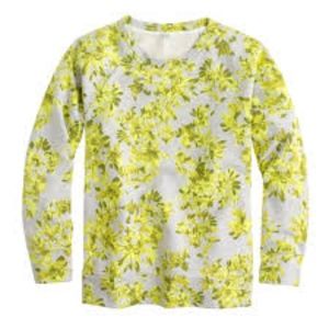 **NFS** J. CREW Yellow Grey Floral Sweatshirt